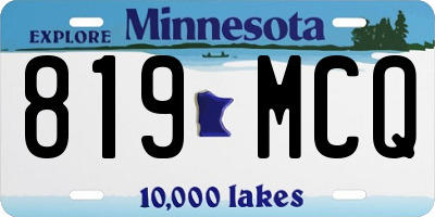 MN license plate 819MCQ