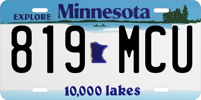 MN license plate 819MCU