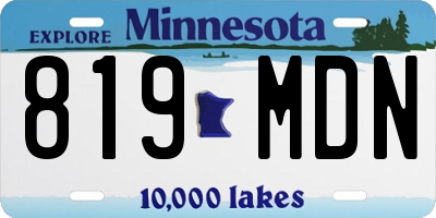 MN license plate 819MDN