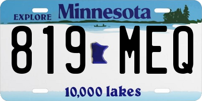 MN license plate 819MEQ