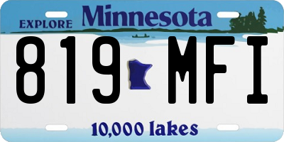 MN license plate 819MFI
