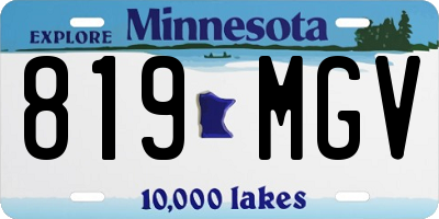 MN license plate 819MGV