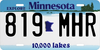 MN license plate 819MHR
