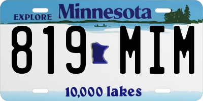 MN license plate 819MIM