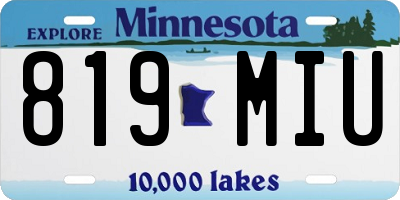 MN license plate 819MIU