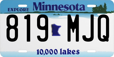 MN license plate 819MJQ