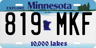 MN license plate 819MKF
