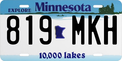 MN license plate 819MKH