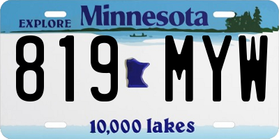 MN license plate 819MYW