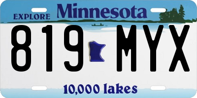 MN license plate 819MYX