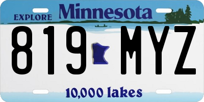 MN license plate 819MYZ