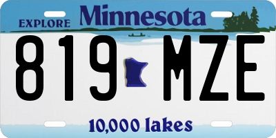 MN license plate 819MZE