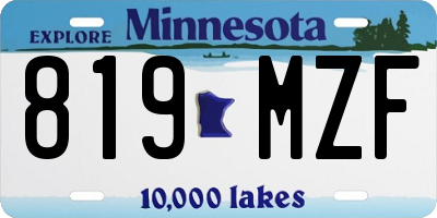 MN license plate 819MZF