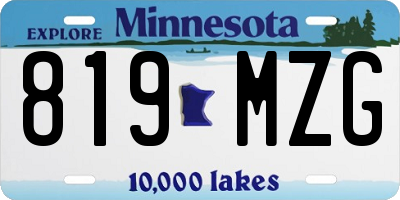 MN license plate 819MZG