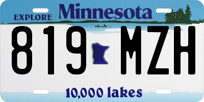 MN license plate 819MZH
