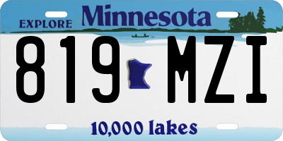 MN license plate 819MZI