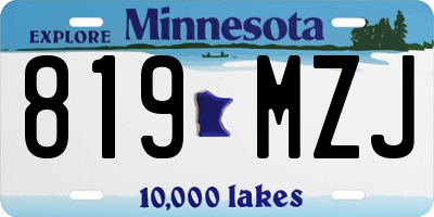 MN license plate 819MZJ