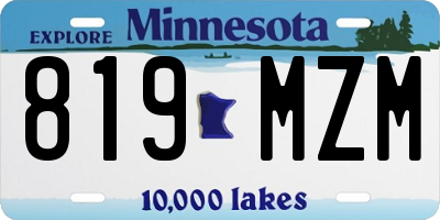 MN license plate 819MZM