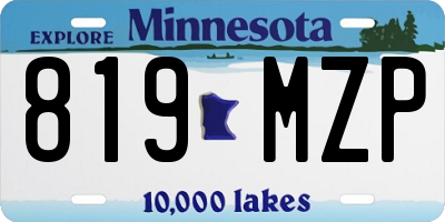 MN license plate 819MZP