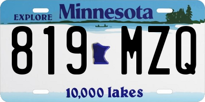 MN license plate 819MZQ