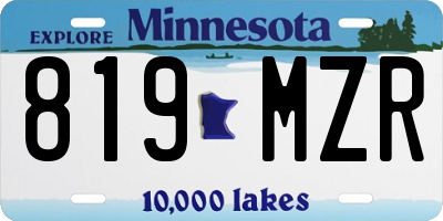MN license plate 819MZR