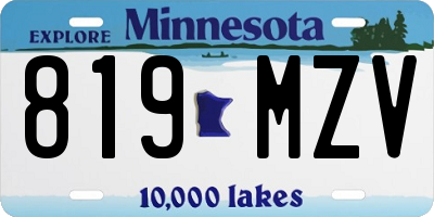 MN license plate 819MZV