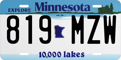 MN license plate 819MZW