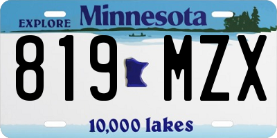 MN license plate 819MZX