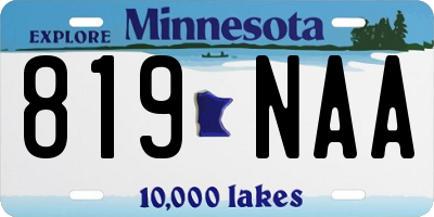 MN license plate 819NAA