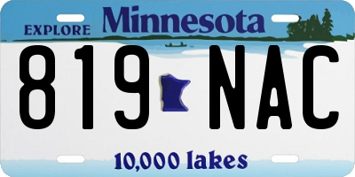 MN license plate 819NAC