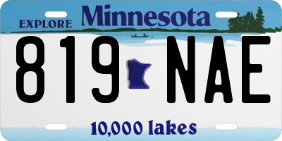 MN license plate 819NAE