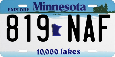 MN license plate 819NAF