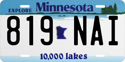 MN license plate 819NAI