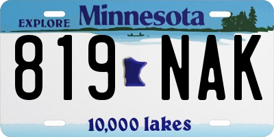 MN license plate 819NAK