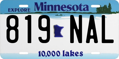 MN license plate 819NAL