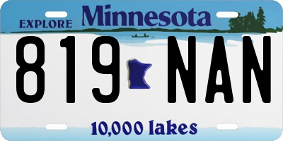 MN license plate 819NAN