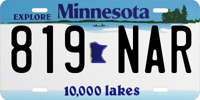 MN license plate 819NAR