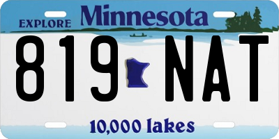 MN license plate 819NAT