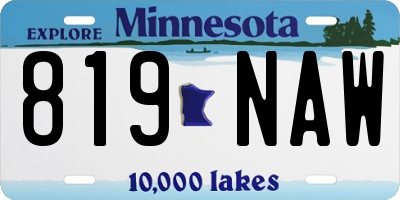 MN license plate 819NAW