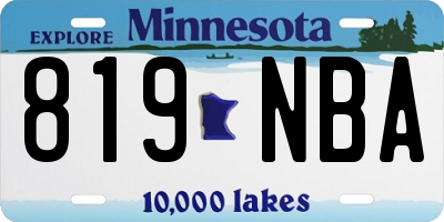 MN license plate 819NBA