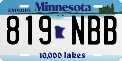 MN license plate 819NBB