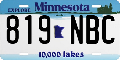 MN license plate 819NBC