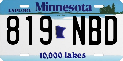 MN license plate 819NBD