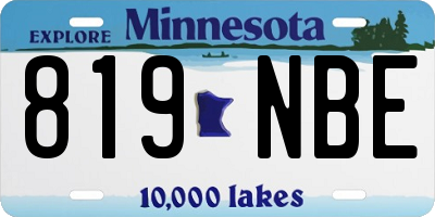 MN license plate 819NBE