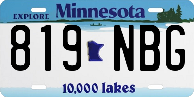MN license plate 819NBG