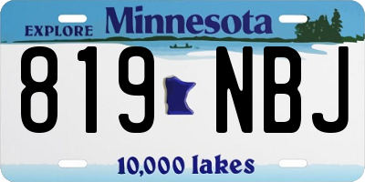 MN license plate 819NBJ