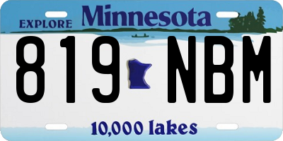 MN license plate 819NBM