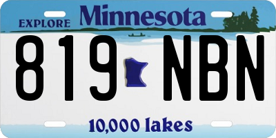 MN license plate 819NBN