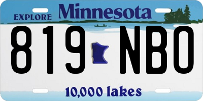MN license plate 819NBO