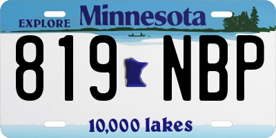MN license plate 819NBP